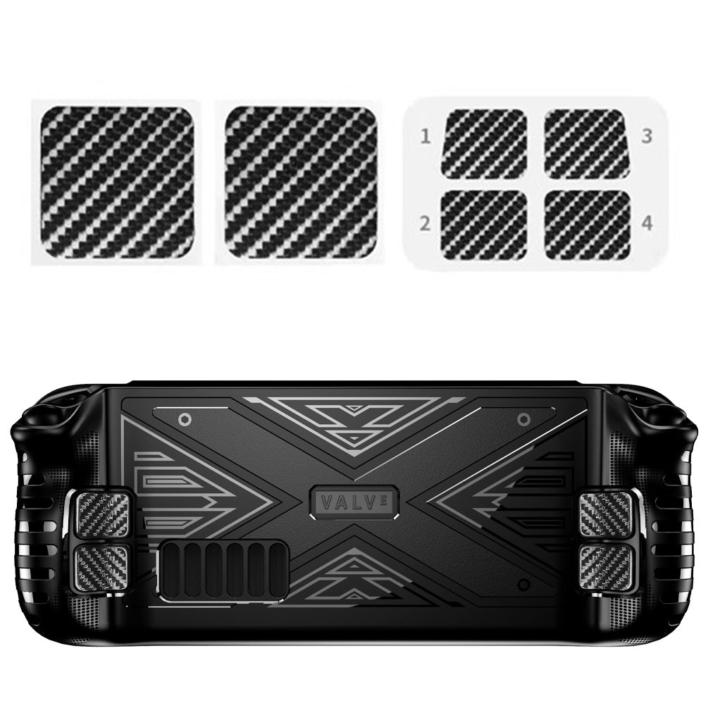 6Pcs / Set For Steam Deck Game Console Carbon Fiber Pattern PVC Decal Protective Sticker 6Pcs / Set For Steam Deck Game Console Carbon Fiber Pattern PVC Decal Protective Sticker